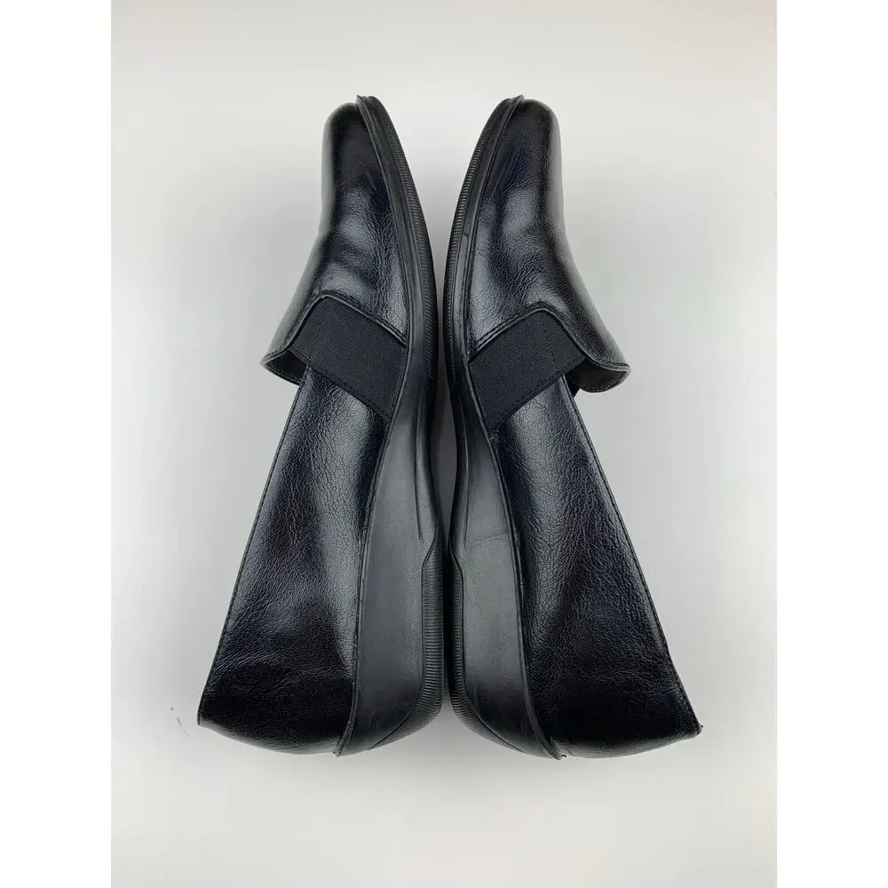 Lifestride Velocity Isabelle Wedge Loafers Black Comfort Shoes Women's 7.5